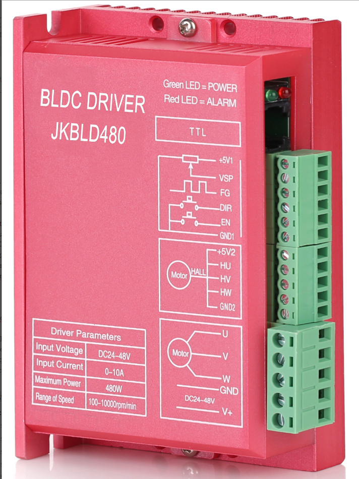 Digital 480W DC24V Brushless Motor Driver Board Dengan Sensor Hall
