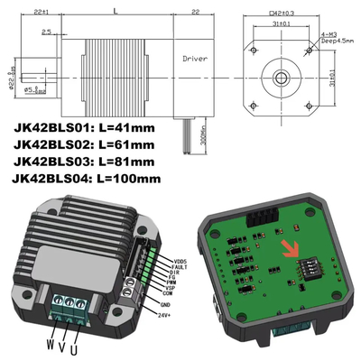 Motor DC Brushless 24v dengan Pengontrol Terpadu untuk Mesin Pemotong Rumput dan Taman