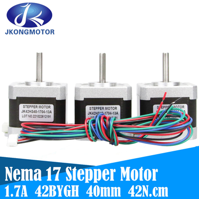 Nema 17 Motor Stepper 42BYGH 1,8 Derajat 1.5A 42 Motor (17HS4401S) 42N.cm (60oz.in) 4-Lead dengan Kabel dan Konektor 1m untuk